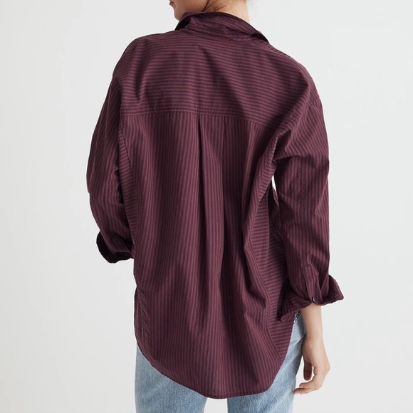Madewell Purple Striped Button-Up Shirt - Picture 5 of 8